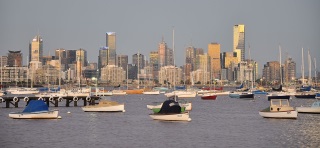 Melbourne skyline from Williamstown, Victoria, Australia